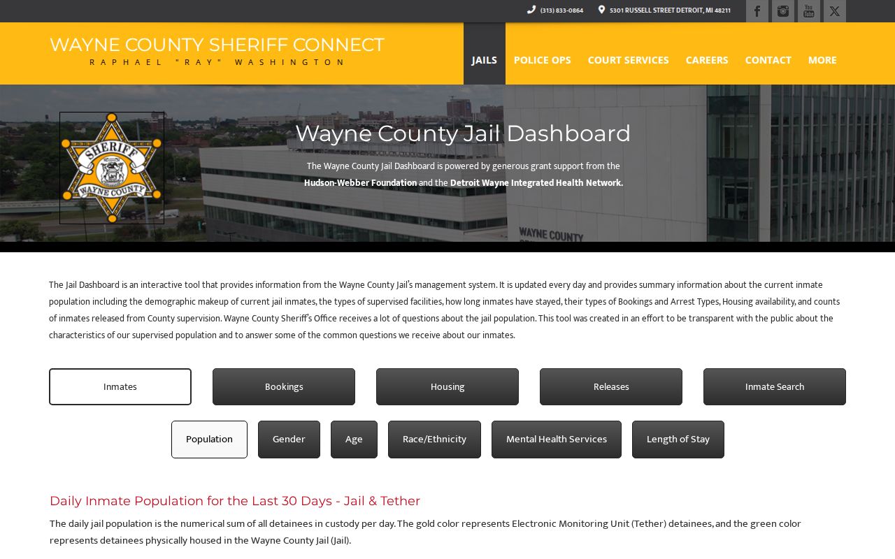 Wayne County Sheriff dashboard overview for jail statistics and inmate information